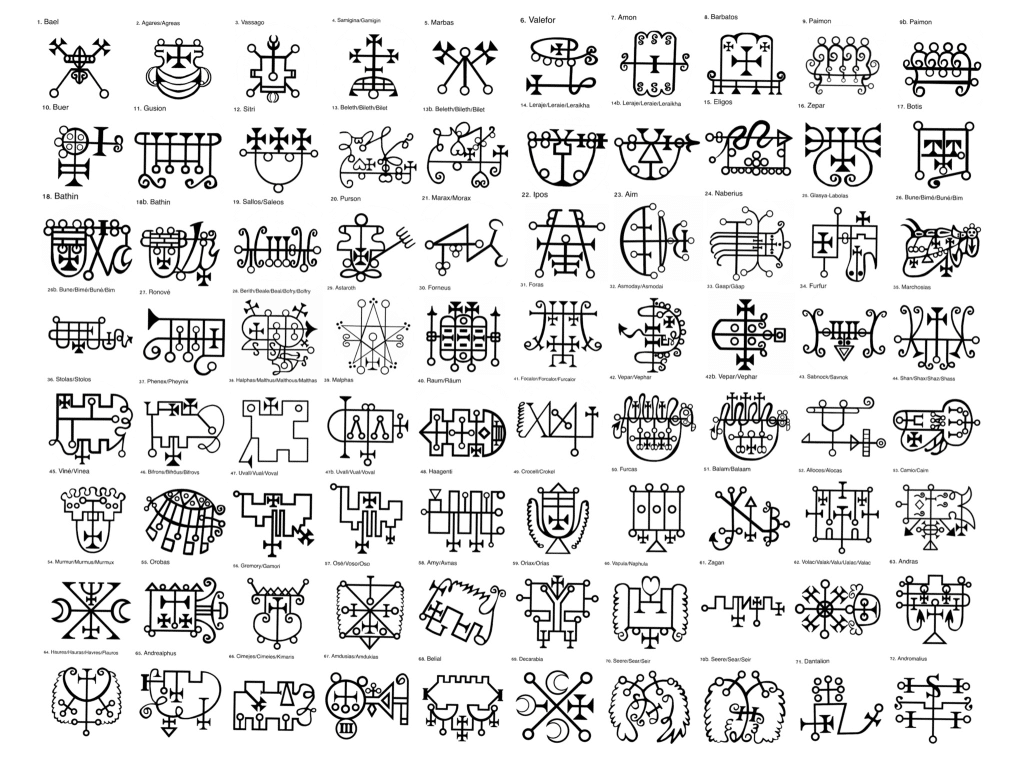 The 72 sigils of Ars Goetia