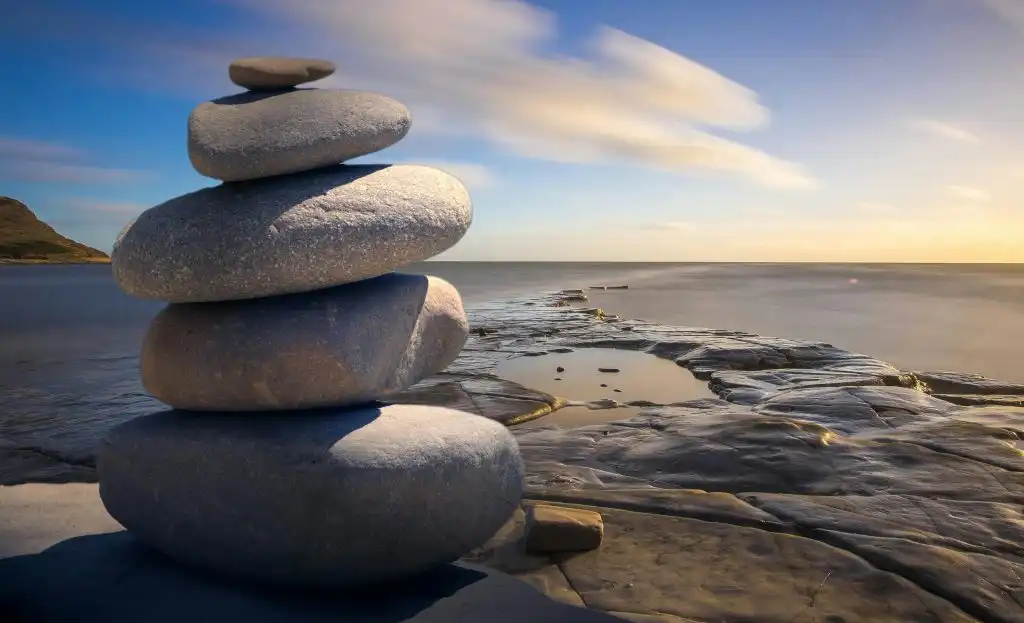 Stacked of stones outdoors