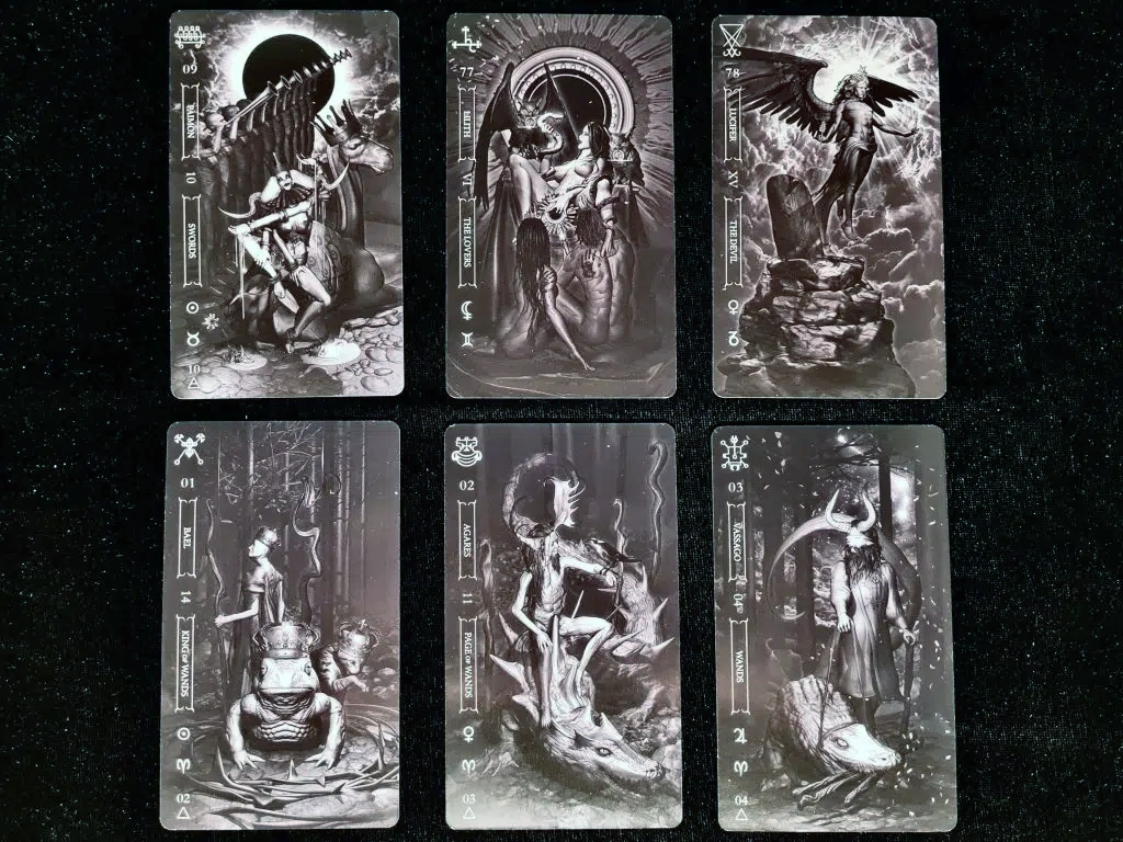 Example Cards from the Deck of Goetia: Tarot in Darkness