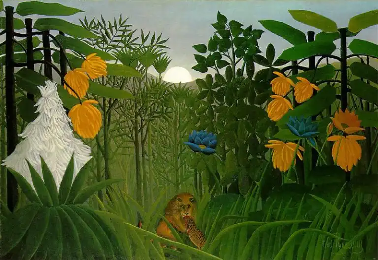 Henri Rousseau's The Repast of the Lion (circa 1907), is an example of naïve art.