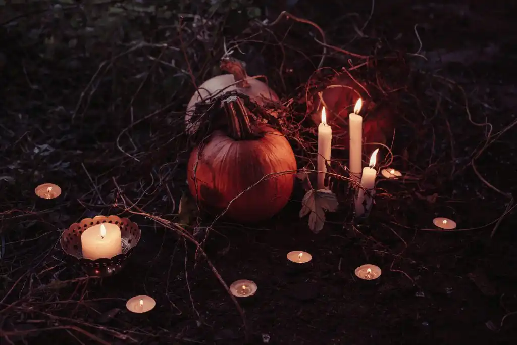 Pumpkins with candles