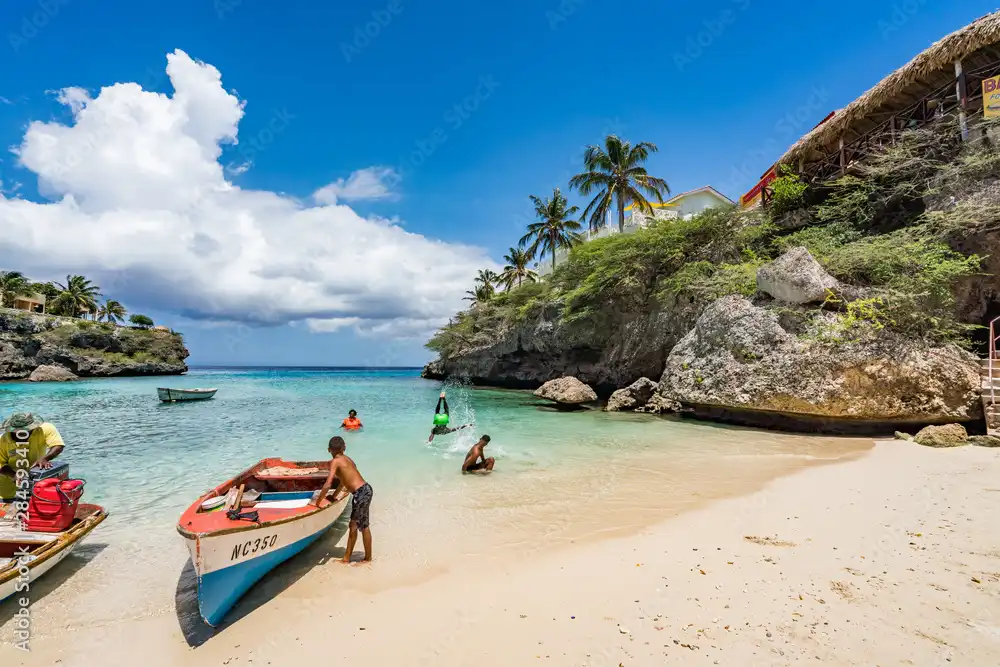 Lagun Beach on the caribbean island of Curacao